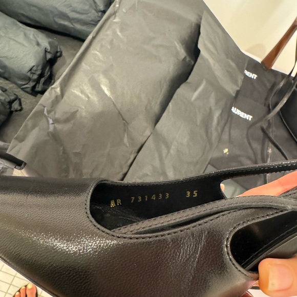 Saint Laurent Blade Tie Detailed Slingback Pumps size 35 - Picture 8 of 8